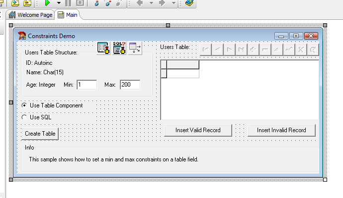 Constraints Delphi Example 