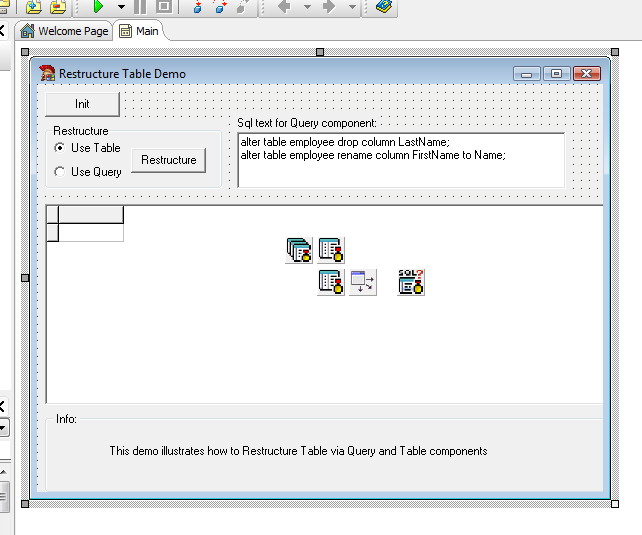 Restructure Table Delphi Example