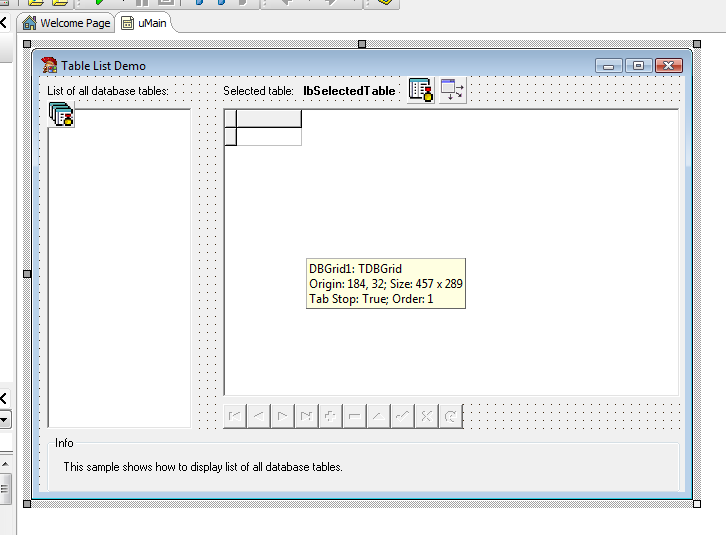 Table List Delphi Example