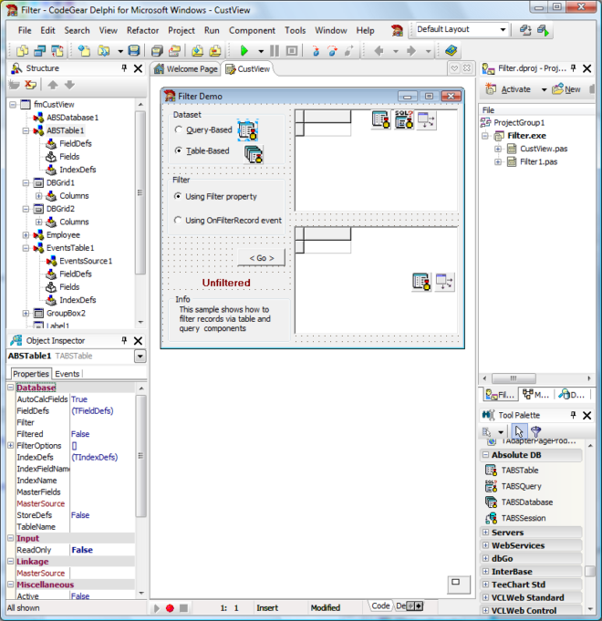 TABSTable Screenshot