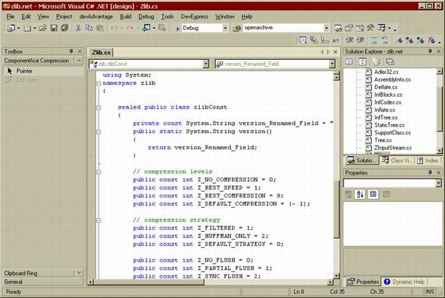 Screenshot of ZLIB.NET