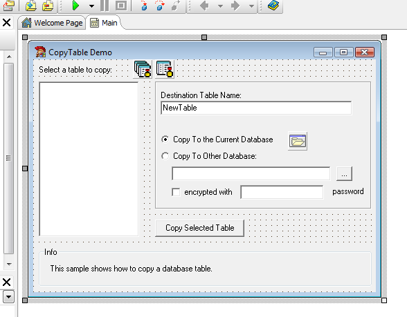 Copy Table Delphi Example 